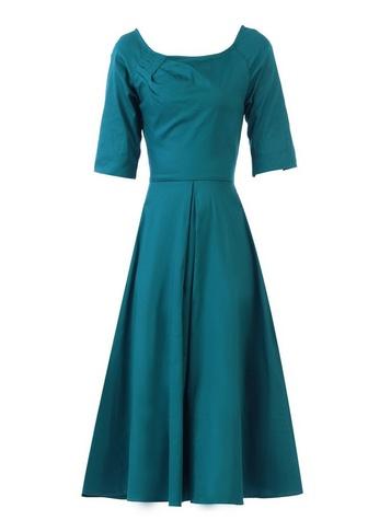*jolie Moi Teal Scoop Neckline Skater Dress