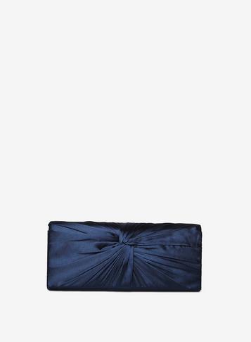 Dorothy Perkins Navy Satin Twist Clutch Bag