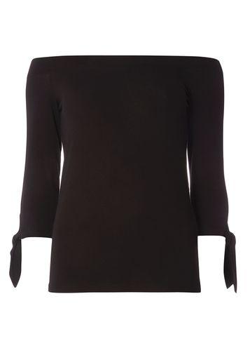 Dorothy Perkins Black Tie Sleeve Bardot Top