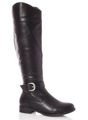 *quiz Black Faux Leather Western Boots