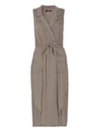 Dorothy Perkins *quiz Khaki Waist Tie Shirt Dress