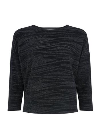 Dorothy Perkins Black Lurex Batwing Top