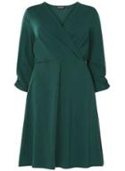 Dorothy Perkins Dp Curve Green Jersey Wrap Dress