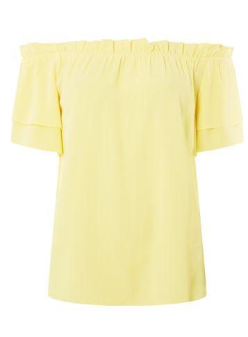 Dorothy Perkins Lemon Frill Sleeve Bardot Top