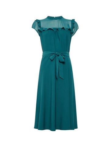 *billie & Blossom Forest Green Ruffle Midi Dress
