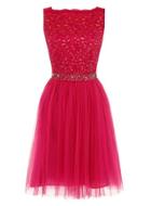 Dorothy Perkins *little Mistress Curve Pink Fit And Flare Dress