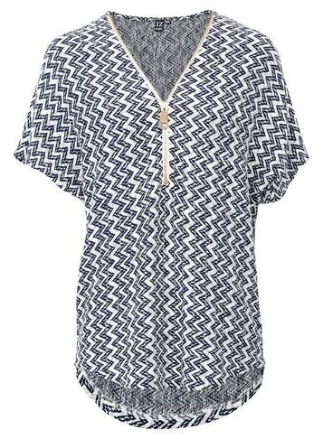 *izabel London Navy Chevron Print Top