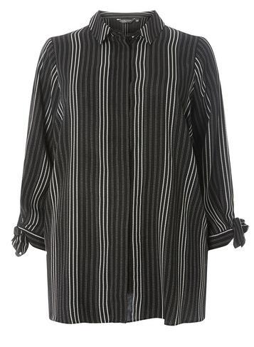 Dorothy Perkins *dp Curve Black Striped Tie Sleeve Shirt