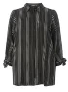 Dorothy Perkins *dp Curve Black Striped Tie Sleeve Shirt