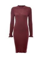 Dorothy Perkins Oxblood Ruffle Knitted Dress