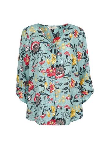 *billie & Blossom Sage Floral Print Button Top