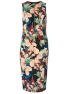 Dorothy Perkins *tall Red Zip Front Scuba Dress