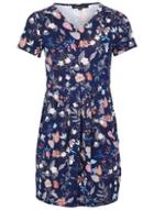 Dorothy Perkins *izabel London Navy Floral Print Knitted Dress