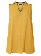 Dorothy Perkins *dp Curve Ochre Sleeveless Notch Neck Top