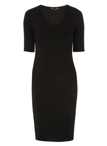 Dorothy Perkins Black V Neck Bodycon Dress