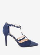 Dorothy Perkins Navy Microfibre Goldie Court Shoes