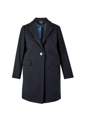 Dorothy Perkins *dp Curve Navy Minimal Lined Coat