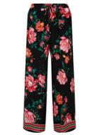 Dorothy Perkins Petite Black Floral Palazzo Trousers