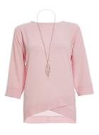 *quiz Pink Crossover Necklace Top