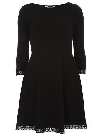 Dorothy Perkins Black Geo Lace Trim Dress