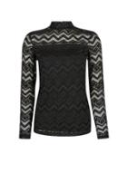 Dorothy Perkins Black Zig Zag Lace Top