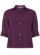 Dorothy Perkins Petite Purple Roll Sleeve Shirt
