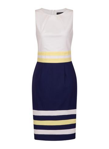 Dorothy Perkins *paper Dolls Multi Colour Block Pleated Shift Dress
