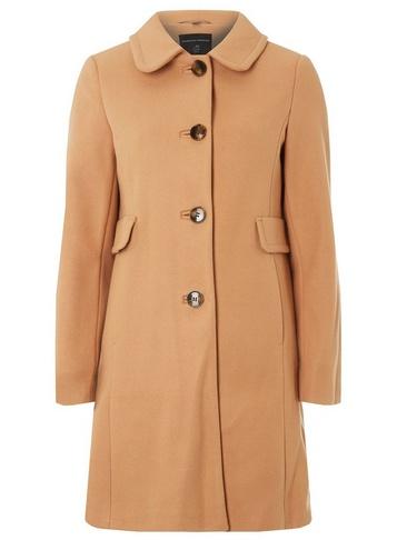 Dorothy Perkins Camel Button Front Dolly Coat