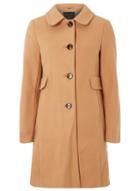 Dorothy Perkins Camel Button Front Dolly Coat