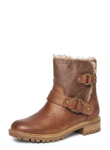 Dorothy Perkins Tan 'ariah' Fur Biker Boots