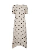 Dorothy Perkins White Spot Print Puff Sleeve Tea Midi Dress