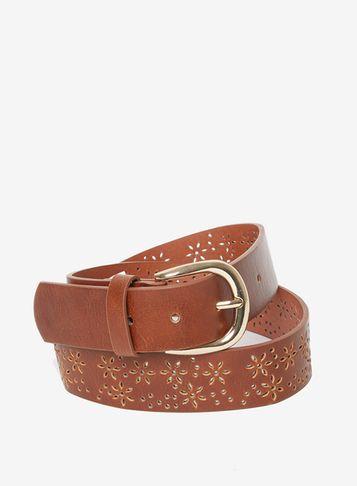 Dorothy Perkins Tan Flower Punch Out Belt