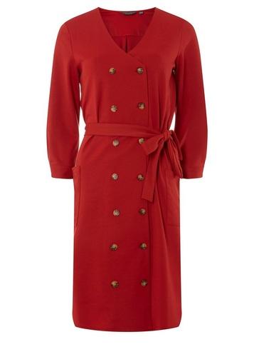 Dorothy Perkins *tall Red Hornbutton Shift Dress