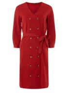 Dorothy Perkins *tall Red Hornbutton Shift Dress