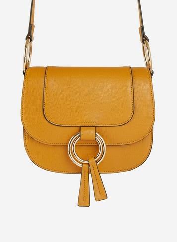 Dorothy Perkins Yellow Ring Saddle Cross Body Bag