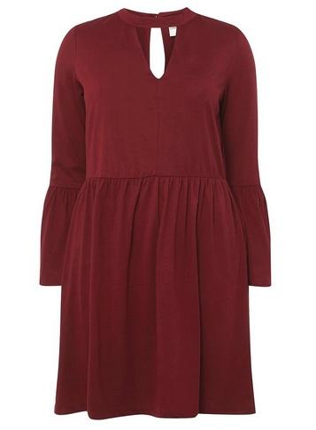 *juna Rose Curve Burgundy Keyhole Skater Dress