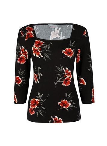 Dorothy Perkins Petite Floral Print Square Neck Top