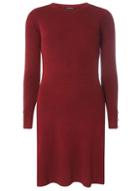 Dorothy Perkins Burgundy Knitted Fit And Flare Dress