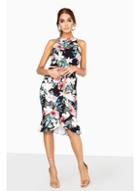 Dorothy Perkins *paper Dolls Black Belted Floral Dress