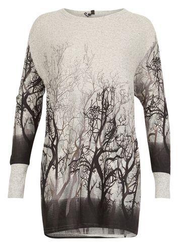 Dorothy Perkins *izabel London Grey Forest Print Top