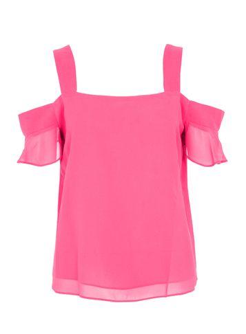 Dorothy Perkins *quiz Pink Chiffon Frill Sleeve Top