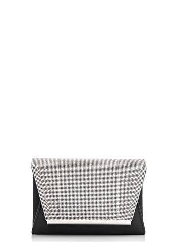 Dorothy Perkins *quiz Black Satin Diamante Bag