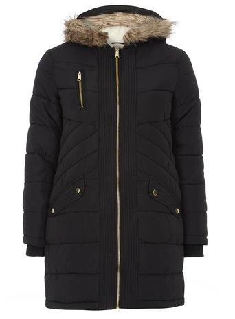Dorothy Perkins Petite Navy Puffa Parka Jacket