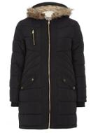 Dorothy Perkins Petite Navy Puffa Parka Jacket