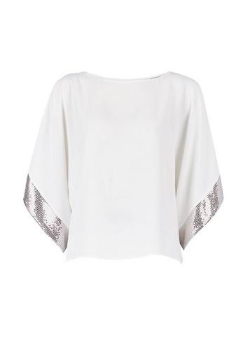 Dorothy Perkins Petite Sequin Split Sleeve Top