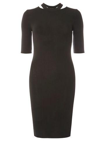 Dorothy Perkins Olive Split Neck Knitted Dress