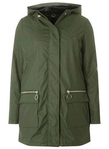Dorothy Perkins Khaki Faux Fur Lined Raincoat