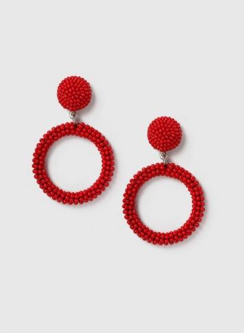 Dorothy Perkins Red Seabed Hoop Earrings