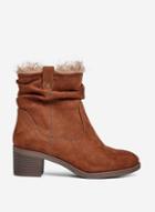 Dorothy Perkins Wide Fit Brown Moscow Ruched Boots
