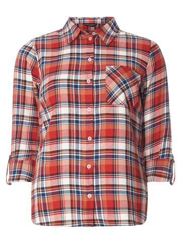 Dorothy Perkins Red, Blue And Orange Checked Shirt
